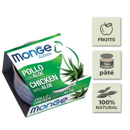 Lata Monge Pollo y Aloe gatos 80g
