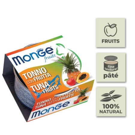 Lata Monge Pollo y frutas gatos 80g
