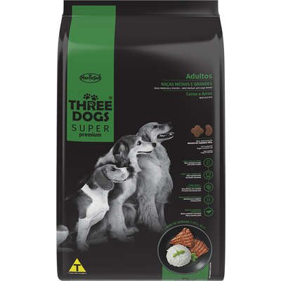 Threedogs Super premium adulto RM/RG carne y arroz 3kg